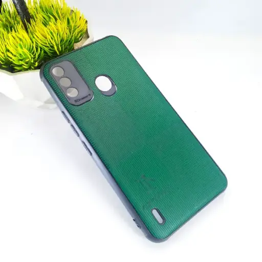 [PO18BITA48-9-11] iTel A48 Canary Logo Leather Back Case - Stylish Green Protection