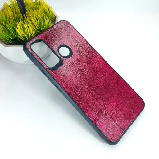 [PO18BTPOV4-3-21] Tecno Pouvoir 4/LC7/LC8 Puloka Leather Back Case (Maroon)