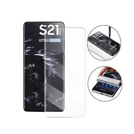 [PL16SS21UL-5] "Samsung S21 Ultra G Rhino UV Glass Protector - Premium Screen Clarity & Safety"