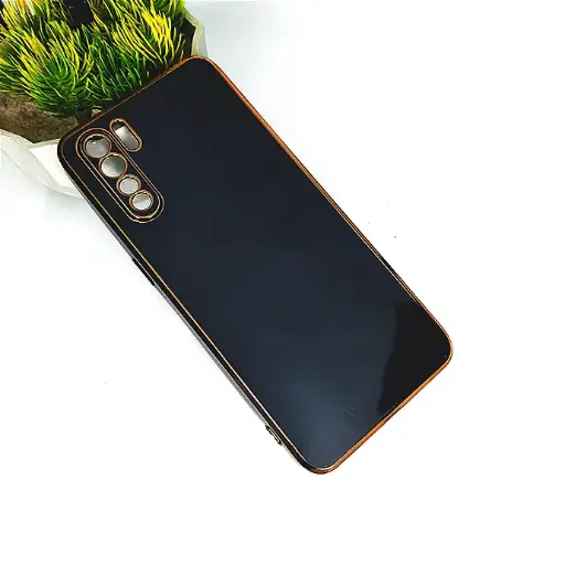 [PO29BOF15-5-2] Oppo F15|Reno 3 4G Gold Chrome Back Case (Black)
