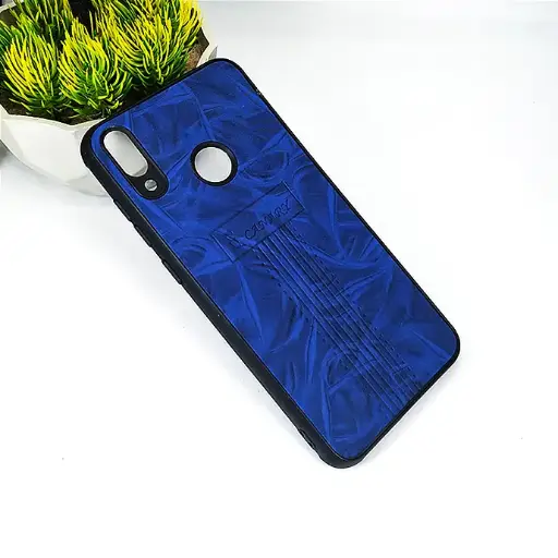 [PO18BHUHN8C-1-3] Huawei Honor 8C Canary Logo Leather Print Back Case (Blue)