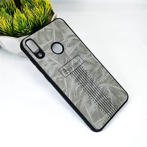 [PO18BHUHN8C-1-9] Huawei Honor 8C Canary Logo Leather Print Back Case - Stylish Protection (Gray)