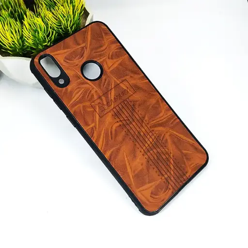 [PO18BHUHN8C-1-13] Huawei Honor 8C Canary Logo Leather Print Back Case (Brown)