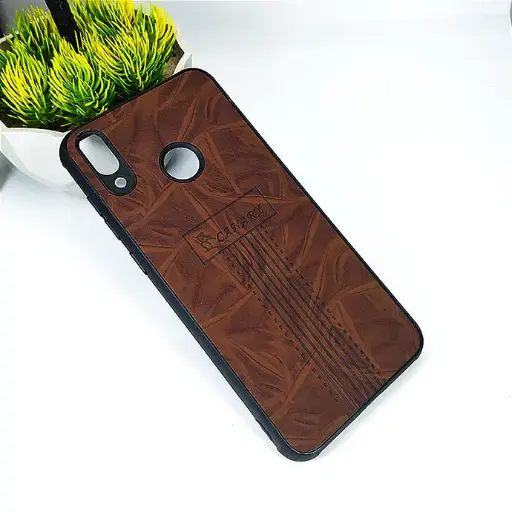 [PO18BHUHN8C-1-34] Huawei Honor 8C Canary Logo Leather Print Back Case - Stylish Protection (Dark Brown)