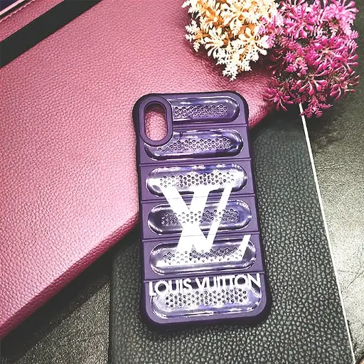 [PO15BIP8X-18-12] iPhone X/XS Colour Printed Silicone Cooling Mesh Back Case - Purple