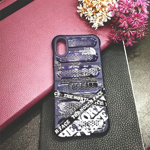 [PO15BIPXSMAX-18-17] iPhone XS Max Colour Printed Silicone Cooling Mesh Back Case - Navy Blue