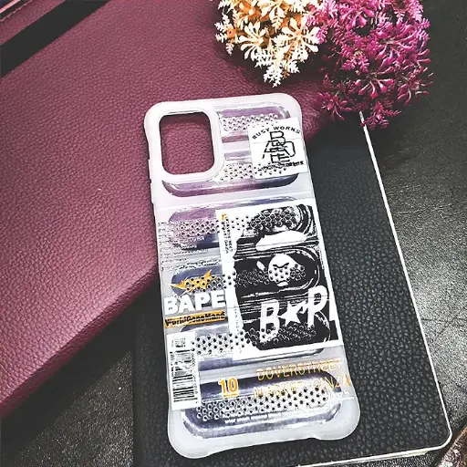 [PO15BSA06-18-30] Samsung A06 Colour Printed Silicone Cooling Mesh Back Case (Crystal)