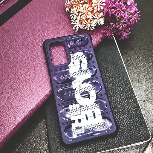 [PO15BSA32-18-12] Samsung A32 Colour Printed Silicone Cooling Mesh Back Case - Purple