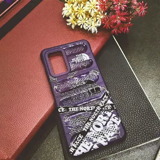 [PO15BSA52-18-17] Samsung A52 Colour Printed Silicone Cooling Mesh Back Case - Navy Blue