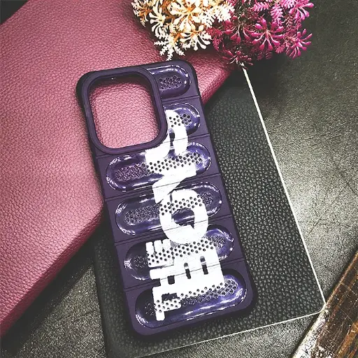 [PO15BMI12-18-12] Redmi 12 Colour Printed Silicone Cooling Mesh Back Case - Purple