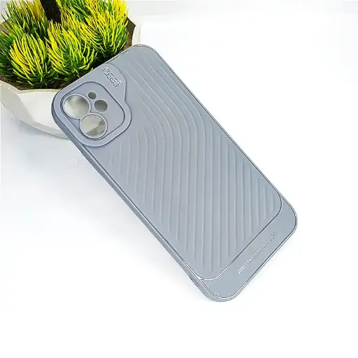 [PO14BIPXIR-12-9] Gray Luxury Carbon Texture Soft Silicone Back Case for iPhone 11