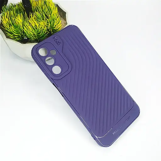 [PO14BSA24-12-12] Samsung A24 GEAR 4 Luxuary Carbon Texture Soft Silicone Back Case (Purple)