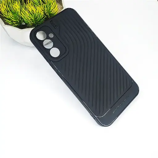 [PO14BSA34-12-2] Samsung A34 GEAR 4 Luxuary Carbon Texture Soft Silicone Back Case (Black)