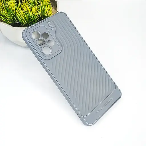 [PO14BSA52-12-9] Samsung A52/A52S GEAR 4 Luxuary Carbon Texture Soft Silicone Back Case (Gray)