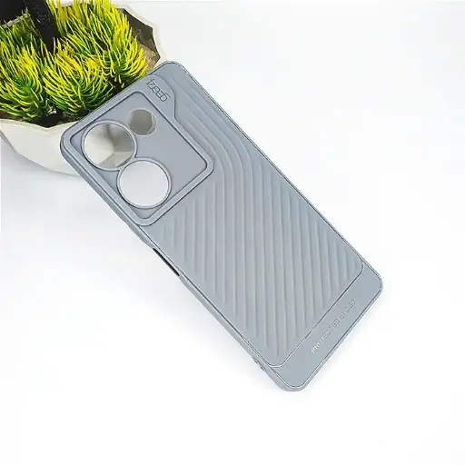 [PO14BTCMN20-12-9] Tecno Camon 20/20 Pro GEAR 4 Luxuary Carbon Texture Soft Silicone Back Case (Gray)