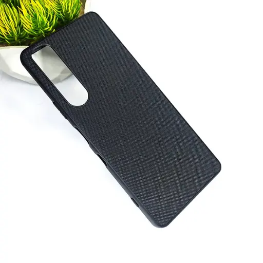 [PO32BXPR1MRKIII-3-2] Sony Xperia 1 Mark iii Doated Texture Hard Leather Back Case (Black)