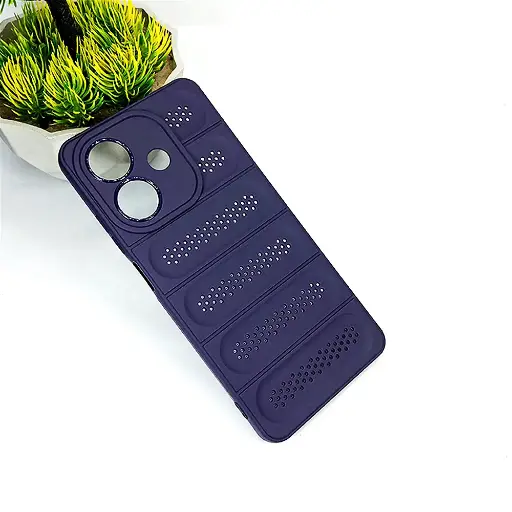 [PO14BOA3X-45-12] Oppo A3X Cooling Mesh Silicone Back Case (Purple)