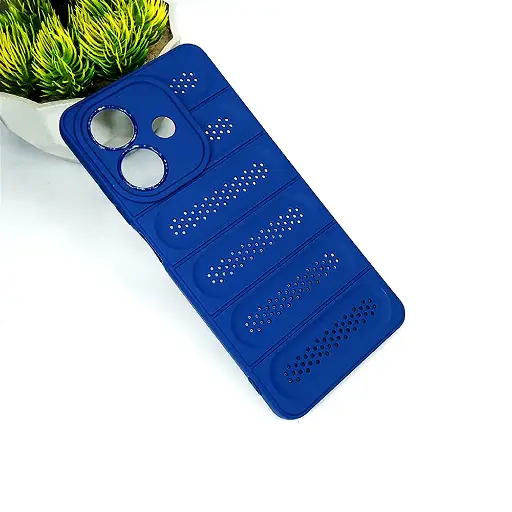 [PO14BOA3X-45-17] Oppo A3X Cooling Mesh Silicone Back Case (Navy Blue)