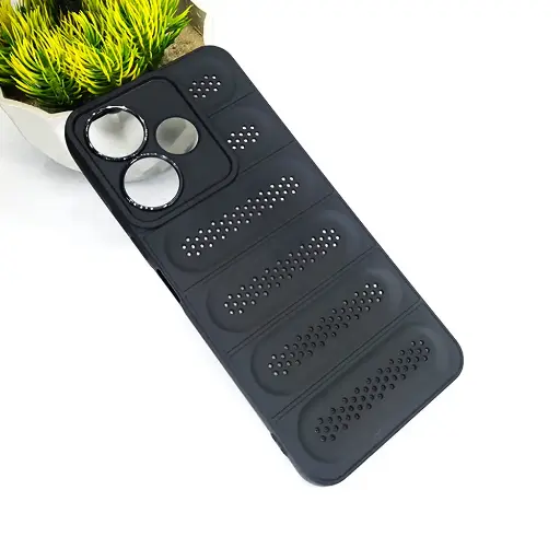 [PO14BMI13-45-2] Redmi 13 Cooling Mesh Silicone Back Case (Black)