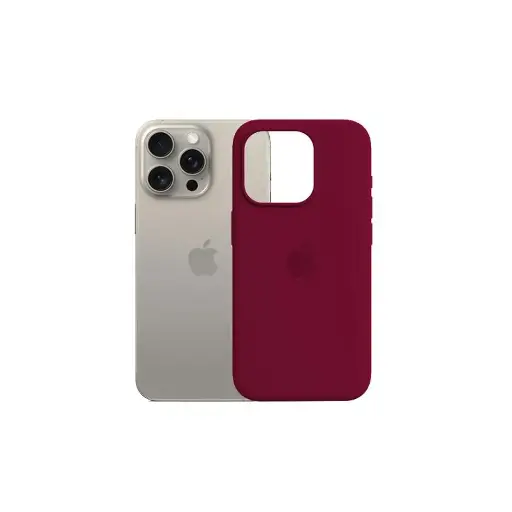 [PO23BIP13PMAX-1-21] iPhone 13 Pro Max Soft Silky Back Case – Maroon Silicone Protective Cover