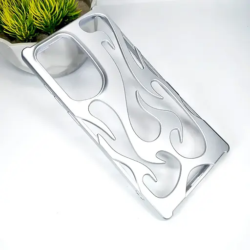 [PO38BSS24U-13-7] Samsung S24 Ultra FlameFlex Metal Feel Flexible Shock Proof Case (Silver)