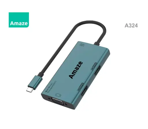 Type-C to Dual HDMI + VGA + Audio Hub