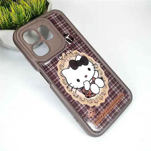 [PO14BISMRT9-19-34] Infinix Hot 50i|Smart 9 Printed Soft Silicone Back Case (Dark Brown)