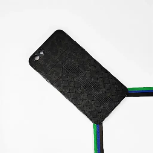 [PO18BOF3-20-2] Oppo F3 Lining Leather Texture Back Case (Black)