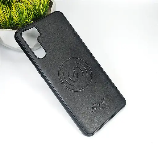 [PO18BOF15-20-2] Oppo F15/Reno 3 4G Wireless Logo Leather Back Case (Black)