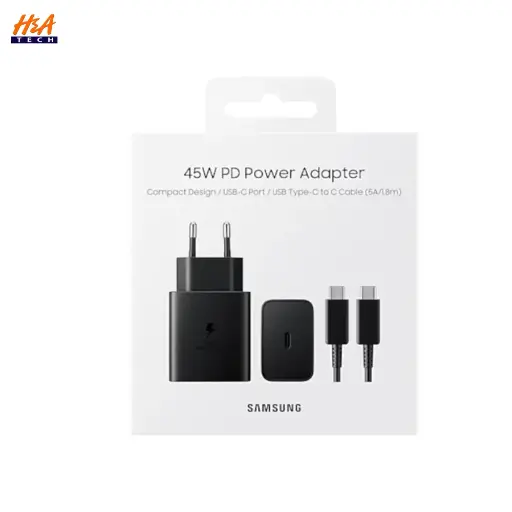 Samsung 45W Travel Adapter 1.8m C2C Cable Black 2 Pin