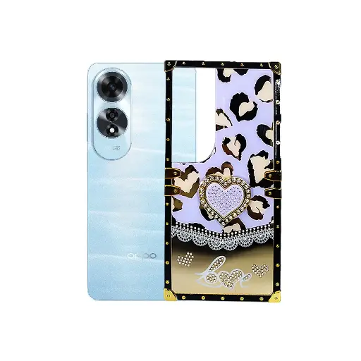 [PO60BOA60-5-29] Oppo A60 Ladies Luxury LV Case With Back Ring (Light Purple)