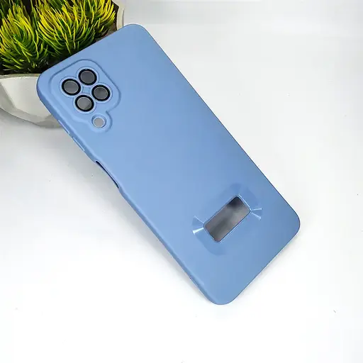 [PO14BSA22-9-25] Samsung Galaxy A22 4G Matte Camera Lens Soft Silicone Back Case (Blue Gray)