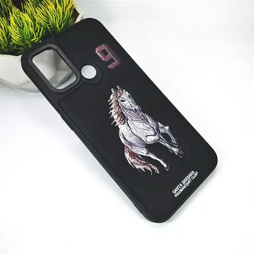 [PO43BOA53-8-2] Oppo A53 3D Punch Printed Back Case (Black)