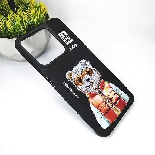 [PO43BORLMEC61-8-2] Oppo Realme C61/C63 3D Punch Printed Back Case (Black)