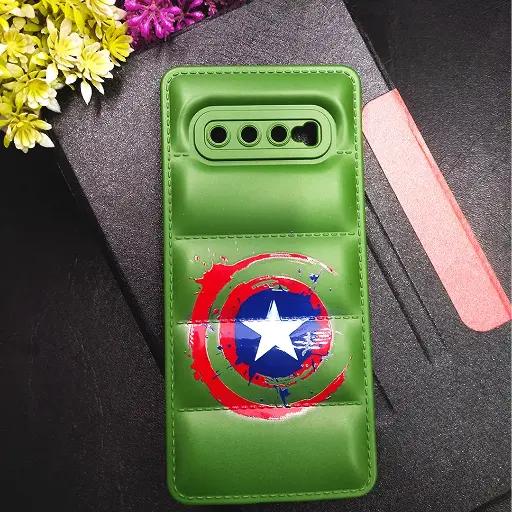 [PO14BSS10PL-18-11] Samsung Galaxy S10 Plus Green 3D Puffer Back Printed Soft Silicone Case