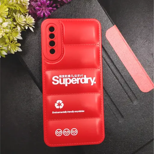 [PO14BSA30S-18-4] Samsung A30s A50 A50s Puffer Back Print Soft Silicone Case - Red