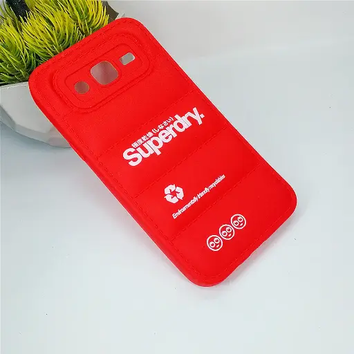 [PO14BSJ5-18-4] Samsung Galaxy J5 Puffer Case - Soft Silicone Back, Red