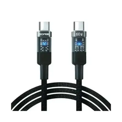Rofee Smart & Fast Data Cable 60W 1.2m C2C PVC+Braided Cable 503-C Black 