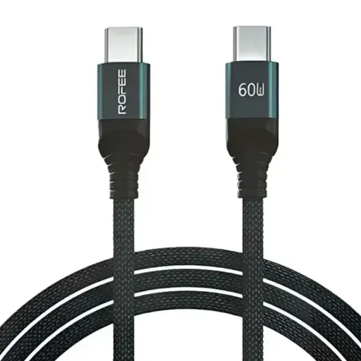 Rofee Smart & Fast Data Cable 60W 1.2m C.2C Aluminum Alloy+Braided Nylon Cable 505-C Black 
