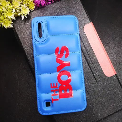 [PO14BSA10-18-3] Samsung Galaxy A10/M10 3D Puffer Printed Soft Silicone Back Case - Blue