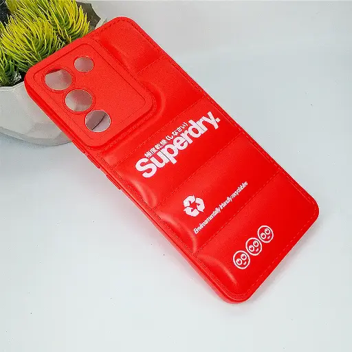 [PO14BVIV29E-18-4] Red 3D Puffer Printed Soft Silicone Back Case for Vivo V29e - Stylish Protection