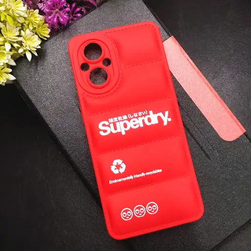 [PO14BOF21PR 5G-18-4] Oppo F21 Pro 5G/Reno 7 5G/A96 5G 3D Puffer Back Printed Soft Silicone Back Case (Red)