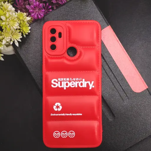 [PO14BOA53-18-4] Oppo A53 3D Puffer Back Printed Soft Silicone Back Case (Red)