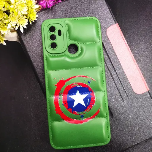 [PO14BOA53-18-11] Oppo A53 3D Puffer Back Printed Soft Silicone Back Case (Green)