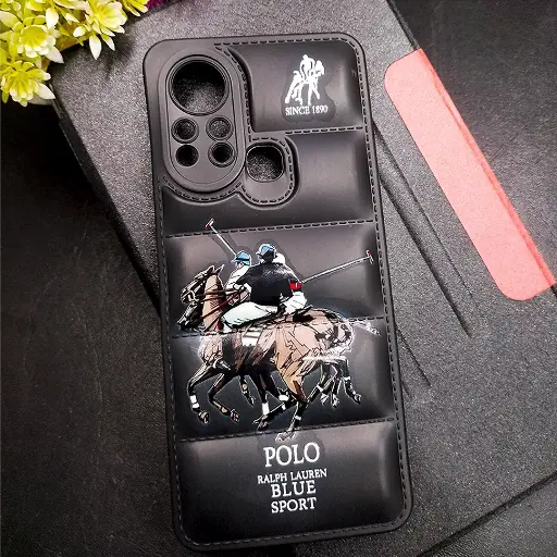 [PO14BIHOT11S-18-2] Infinix Hot 11s 3D Puffer Back Printed Soft Silicone Back Case (Black)