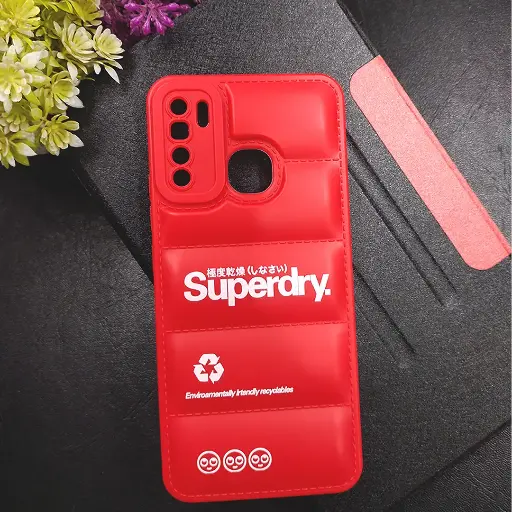 [PO14BIS5L-18-4] Infinix S5|S5 Lite 3D Puffer Back Printed Soft Silicone Back Case (Red)