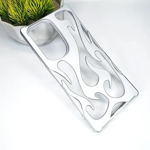 [PO38BSS22U-13-7] Samsung S22 Ultra FlameFlex Metal Feel Flexible Shock Proof Case (Silver)
