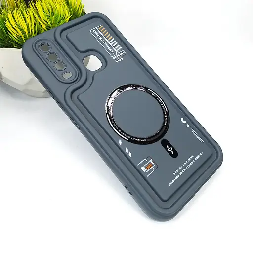 [PO14BVIY17-53-9] Vivo Y17|Y15|Y12|Y11 Soft Silicone 3D Printed Back Case (Gray)