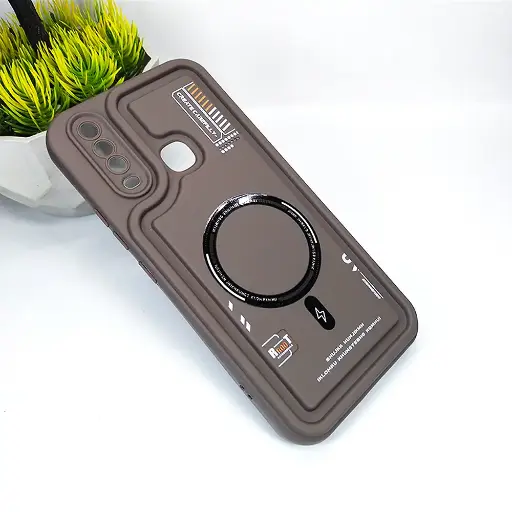 [PO14BVIY17-53-34] Vivo Y17|Y15|Y12|Y11 Soft Silicone 3D Printed Back Case (Dark Brown)