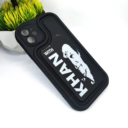 [PO14BIPXIR-53-2] iPhone 11 Soft Silicone 3D Printed Back Case (Black)